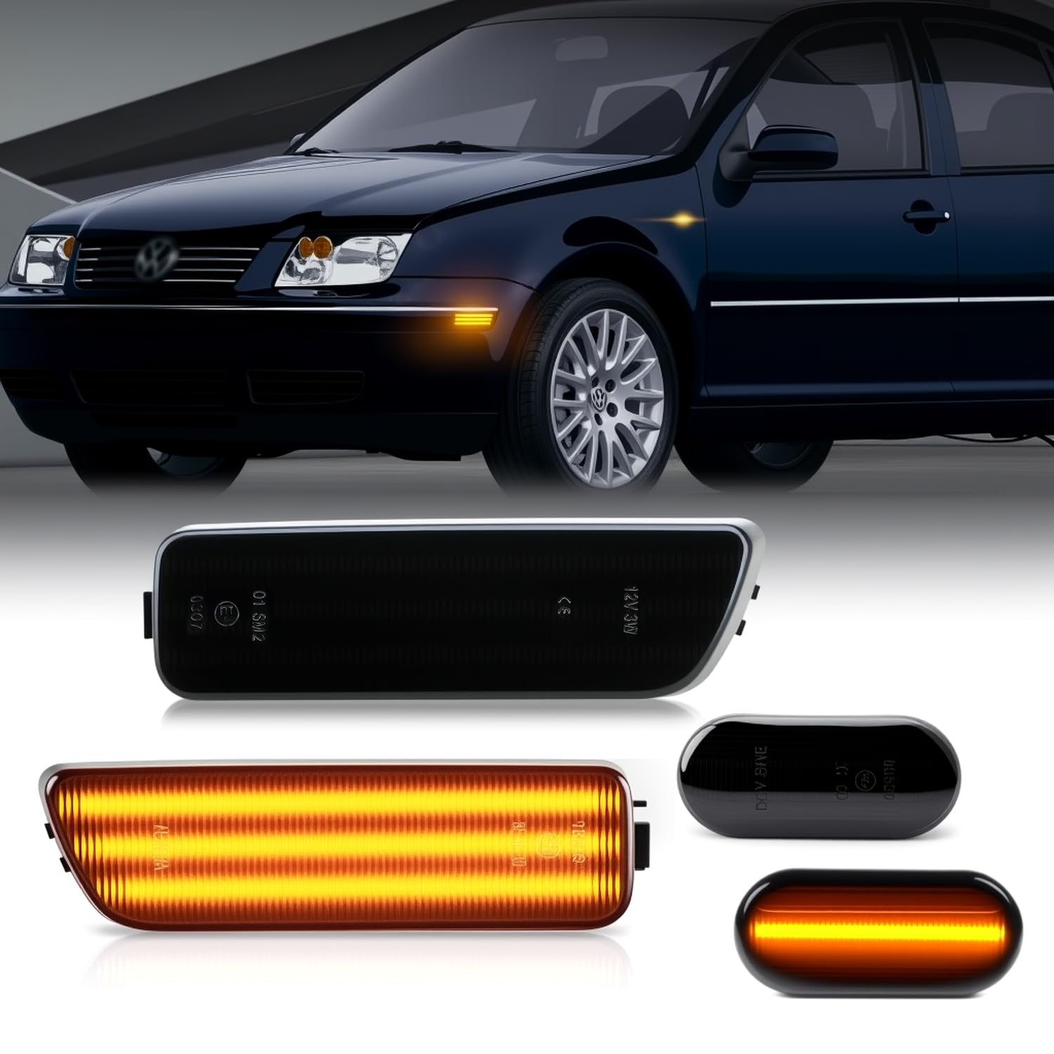 Amazon.com: D-Lumina LED Side Marker Turn Signal Light Kit Smoked